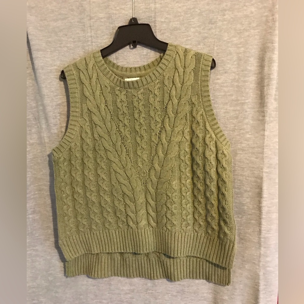 Sage green sweater vest.  Never worn.  Size XL